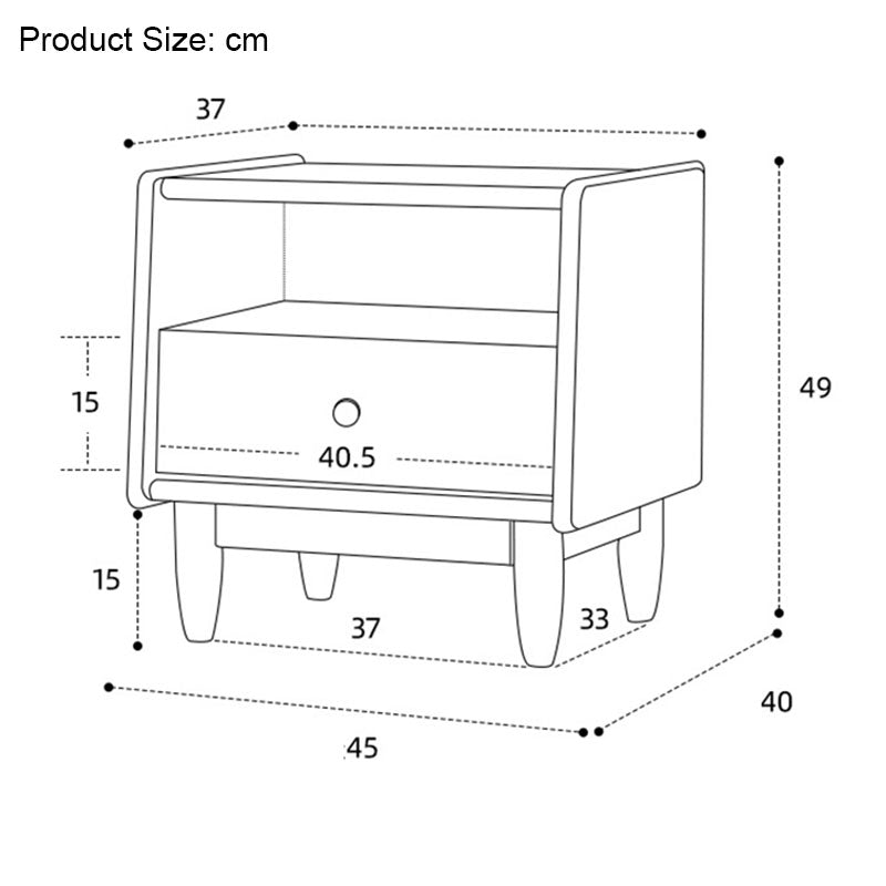 Modern Simple Wooden Nightstand - HOMYEA