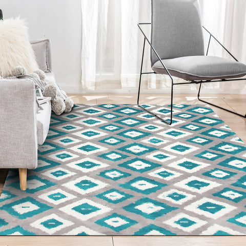 Diamond Pattern Polyester Rugs - HOMYEA