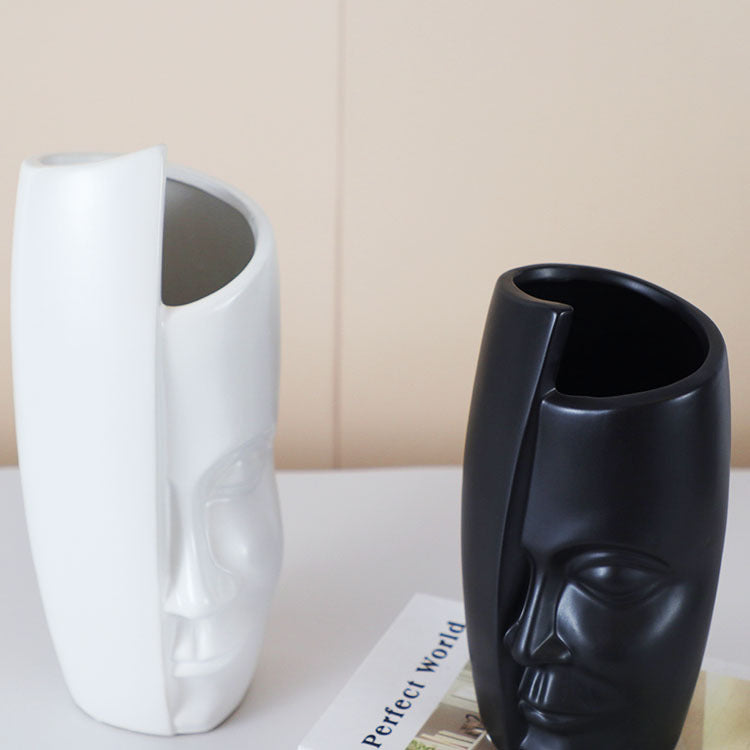 Face Shape Ceramic Vases - HOMYEA