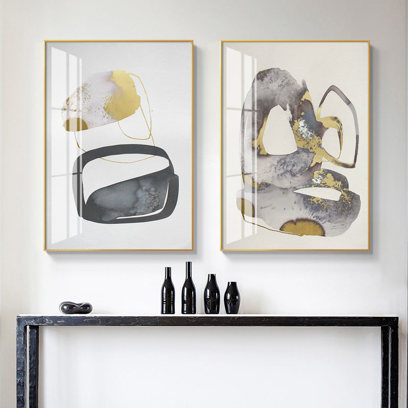 Grey Gold Corridor Wall Art - HOMYEA