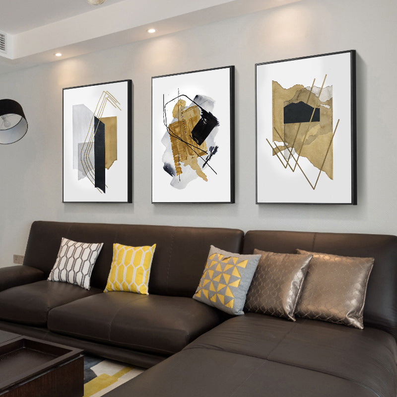 Golden Abstract Wall Art - HOMYEA