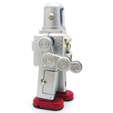 Silver Retro Nostalgic Space Robot Tin Toy - HOMYEA