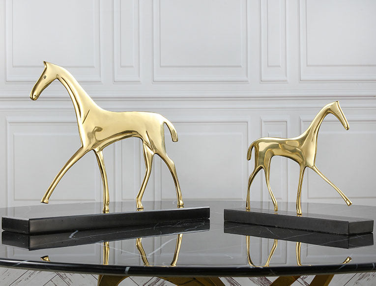 Golden Horse Sculpture - HOMYEA