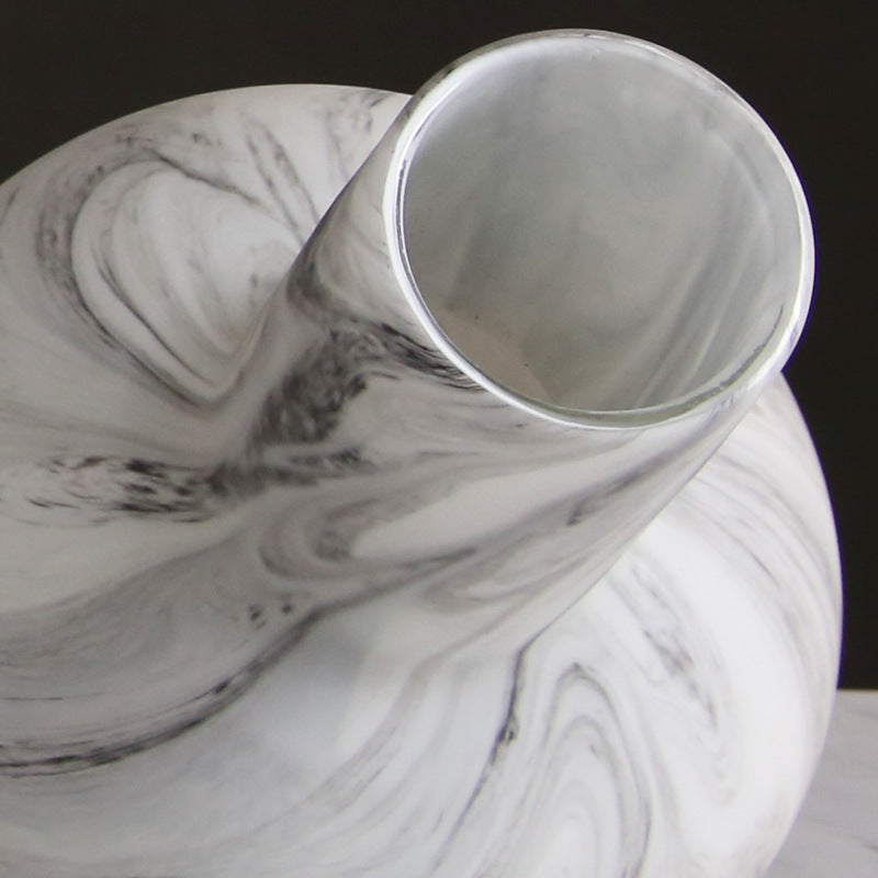 Minimalist Handmade Glass Ball Marble Pattern Vases - HOMYEA