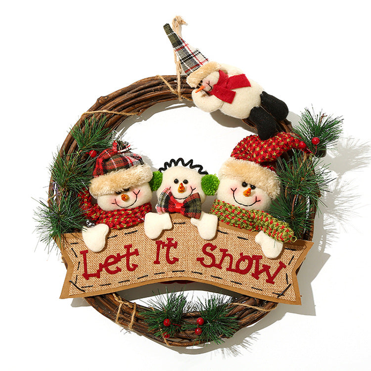 Santa Snowman Decoration Door Hanging - HOMYEA