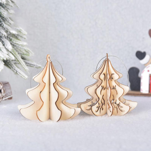 Three-dimensional Wooden Christmas Tree Pendant - HOMYEA