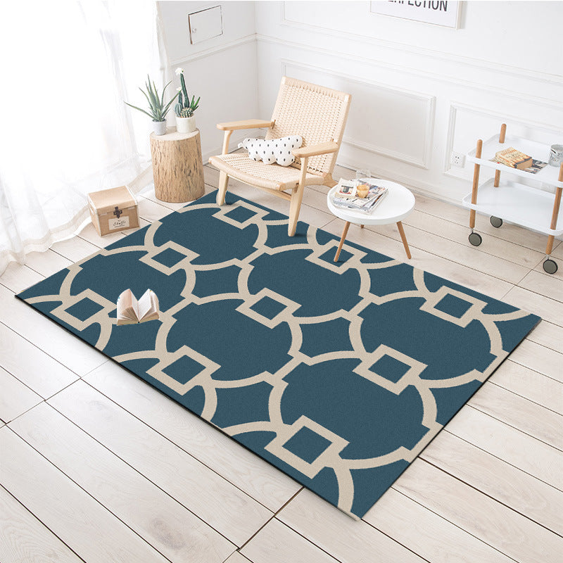 Blue Rectangular Rugs - HOMYEA