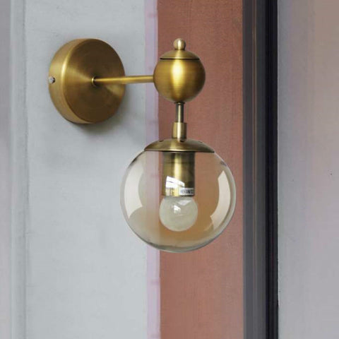 Simple Mirror Front Glass Sconces - HOMYEA