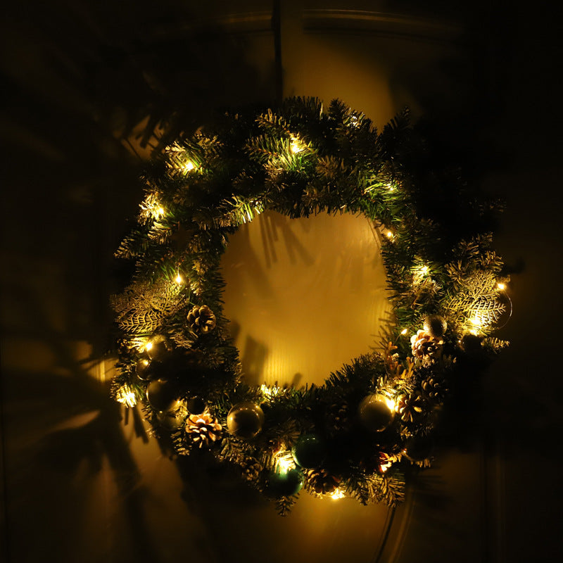 Handmade Christmas Wreath with White Pine Cones - HOMYEA