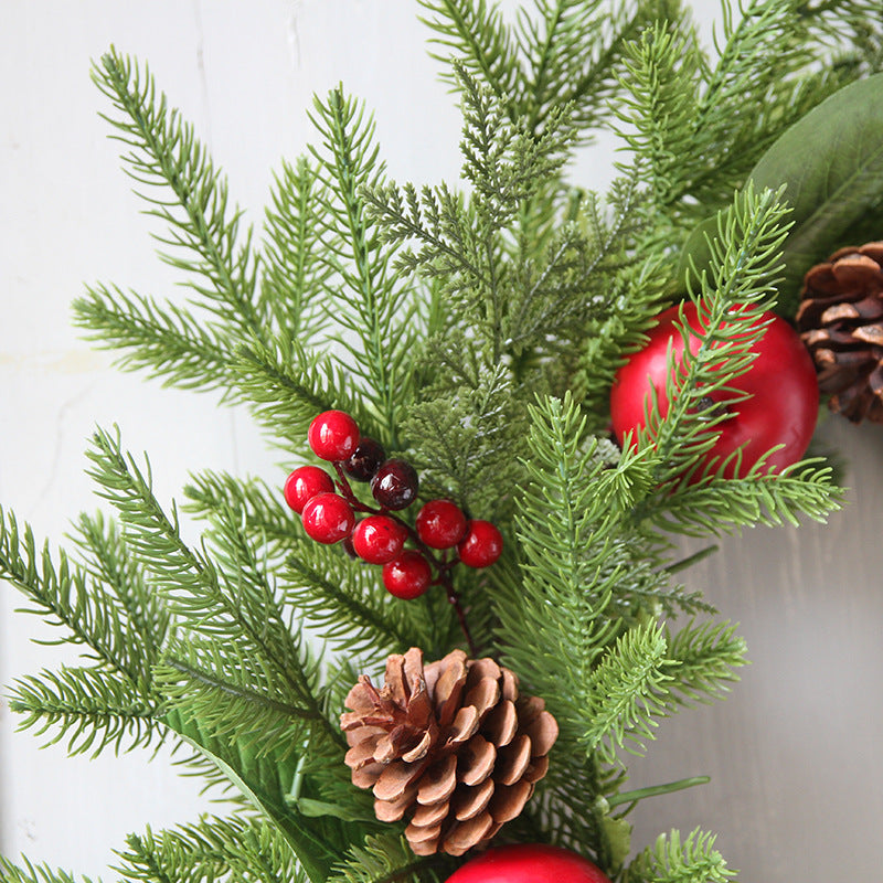 Christmas Pine Needle Peace Fruit Wreath - HOMYEA