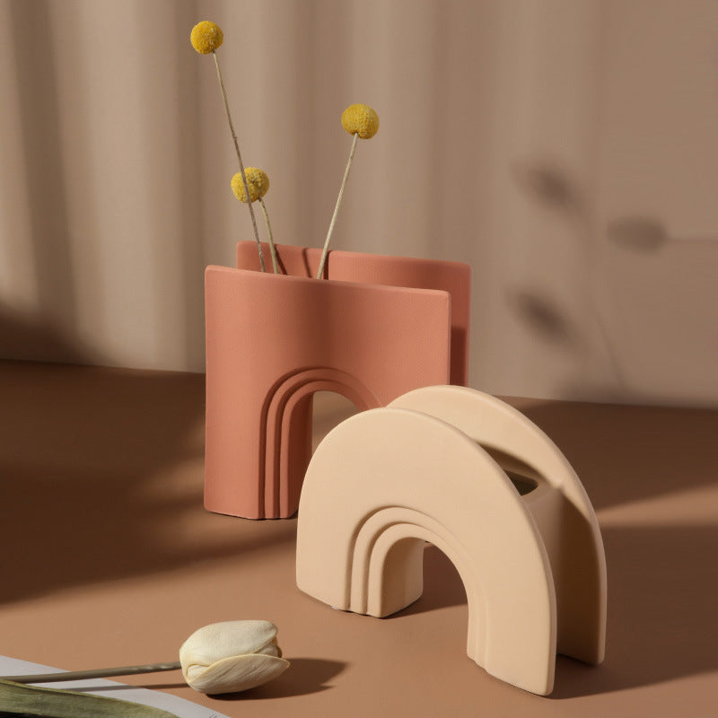 U-shaped Ceramic Vases - HOMYEA