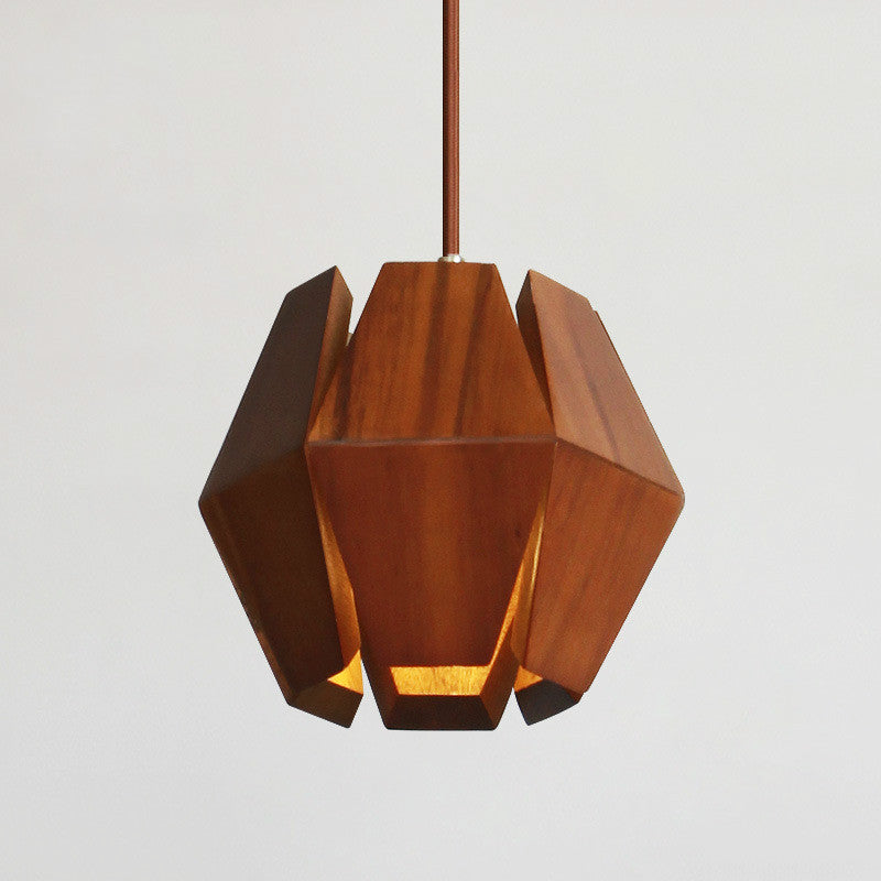 Bar Polyhedral Wooden Pendants - HOMYEA