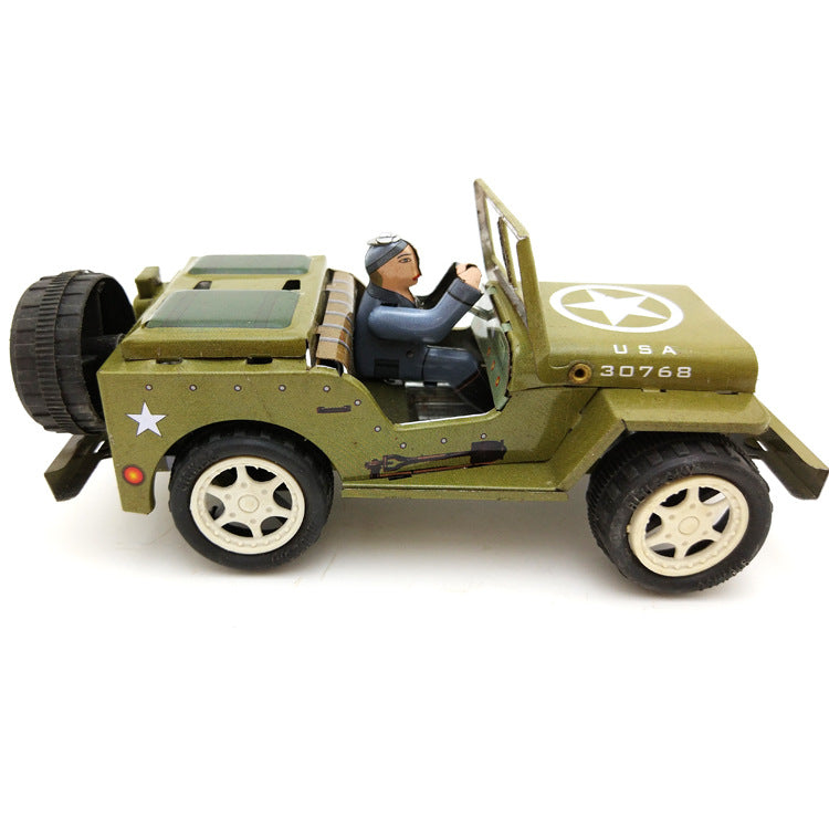 Personalized Retro Jeep Tin Wind-up Toy - HOMYEA