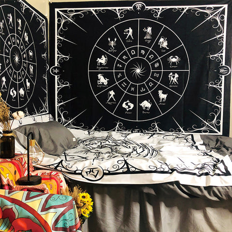 Black and White Tarot Tapestry - HOMYEA