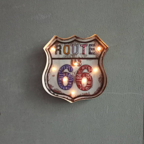 Retro Metal Route 66 Wall Lights - HOMYEA