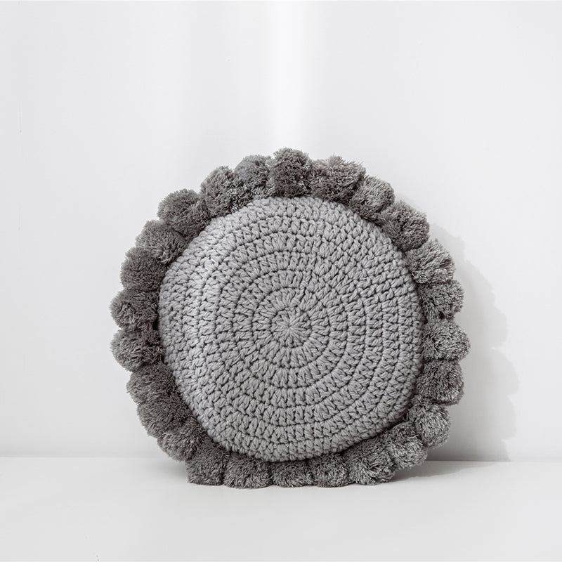 Hand Knitting Round Pillows - HOMYEA