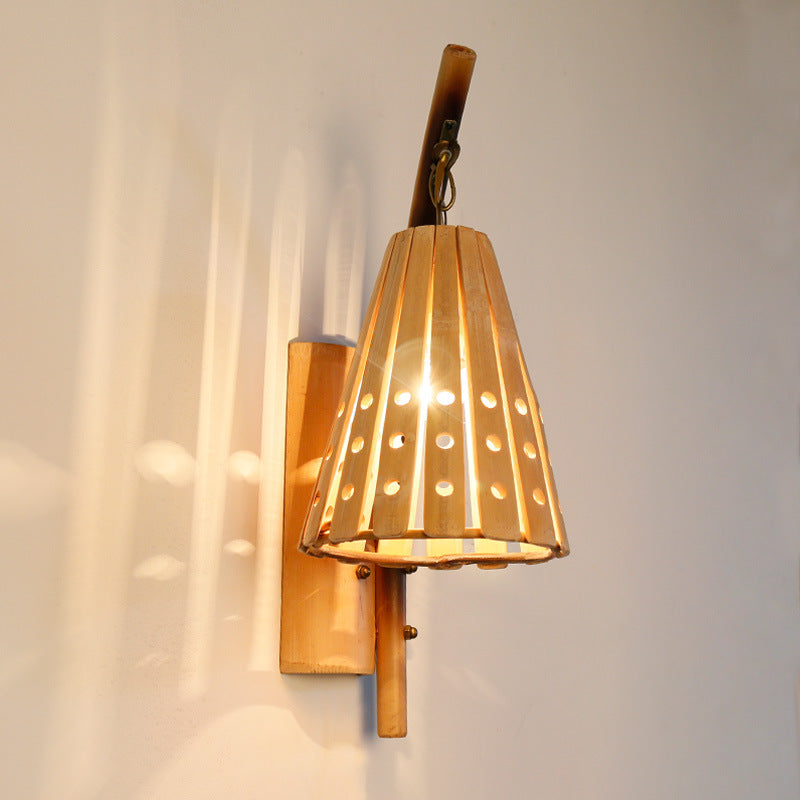 Feature Bamboo-woven Sconces for Home Stay - HOMYEA