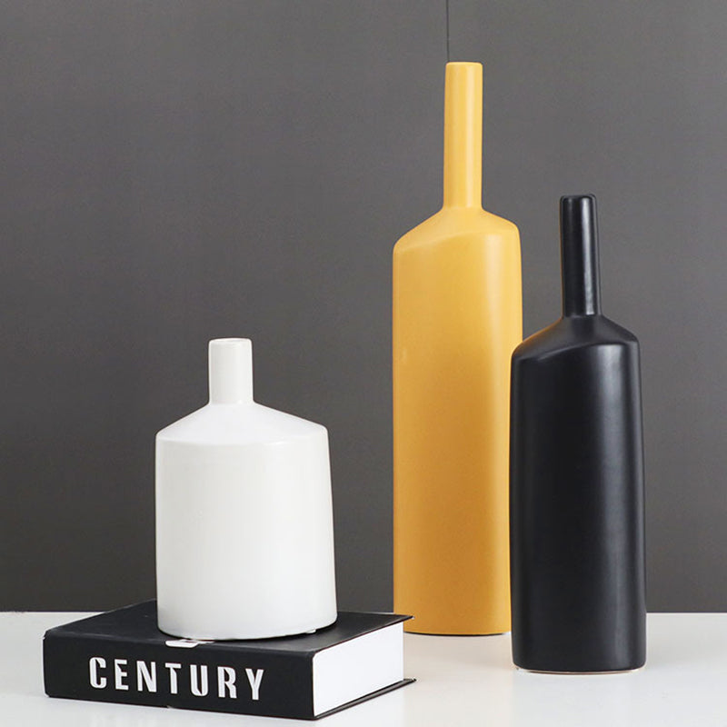 Simple Small Mouth Ceramic Vases - HOMYEA