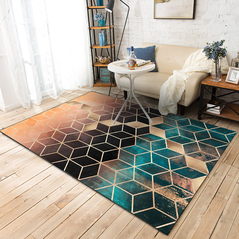 Gradient Checked Rectangular Rugs - HOMYEA