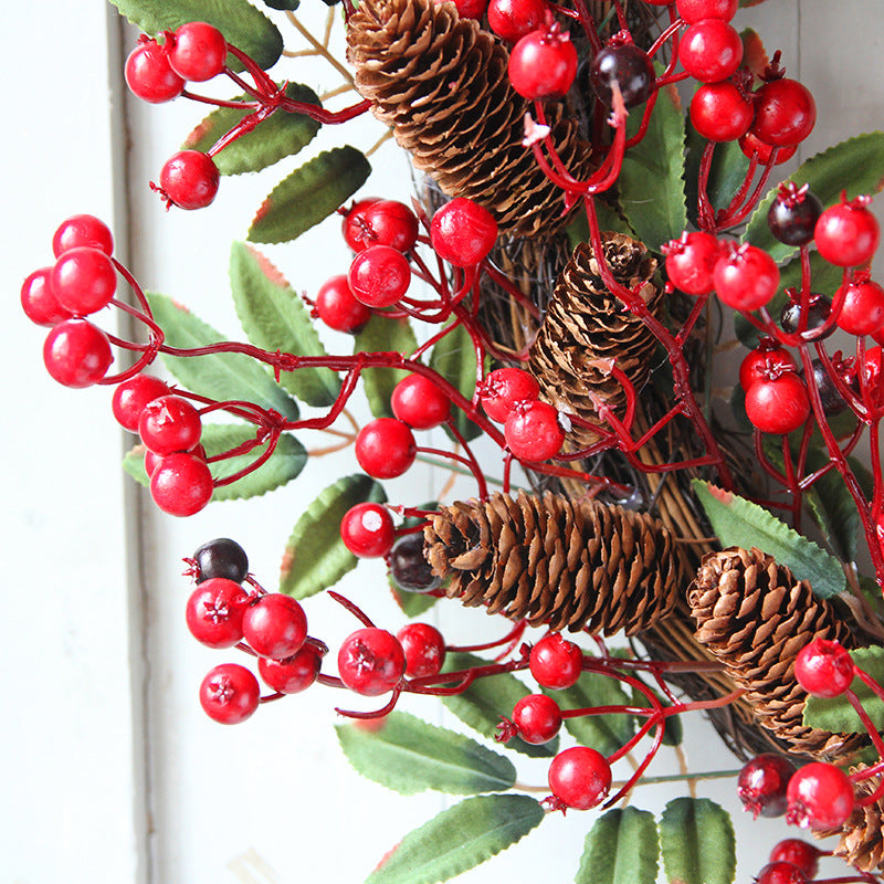 Christmas Cherry and Pine Wreath - HOMYEA