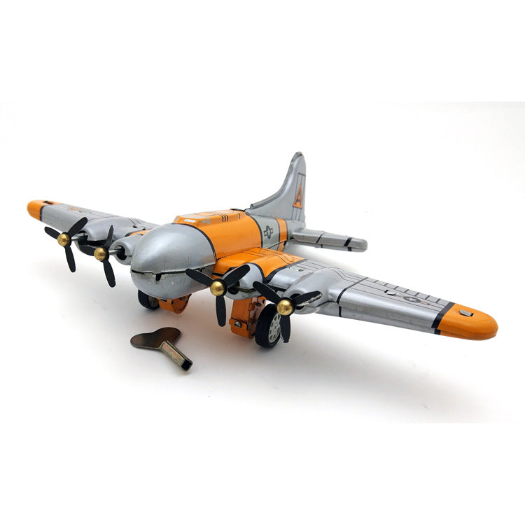 Creative Retro Bombing Plane Tin Wind-up Toy - HOMYEA