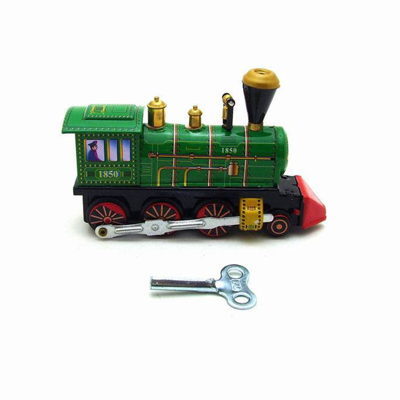 Creative Retro Green Locomotive Tin Wind-up Toy - HOMYEA