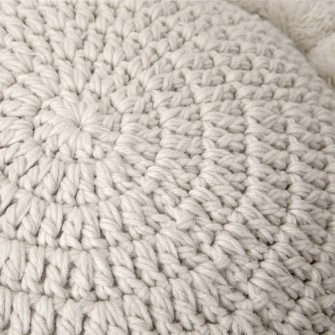 Hand Knitting Round Pillows - HOMYEA