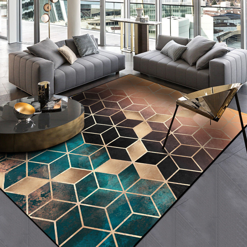 Gradient Checked Rectangular Rugs - HOMYEA