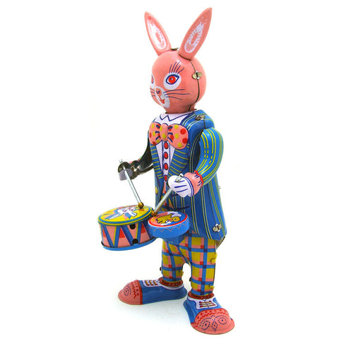 Nostalgic Tin Rabbit Drumming Wind-up Toy - HOMYEA