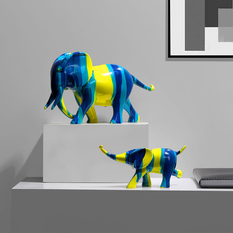 A Pair of Nordic Art Elephant Resin Crafts - HOMYEA