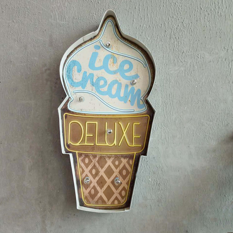 Vintage Metal Ice Cream Led Lights - HOMYEA