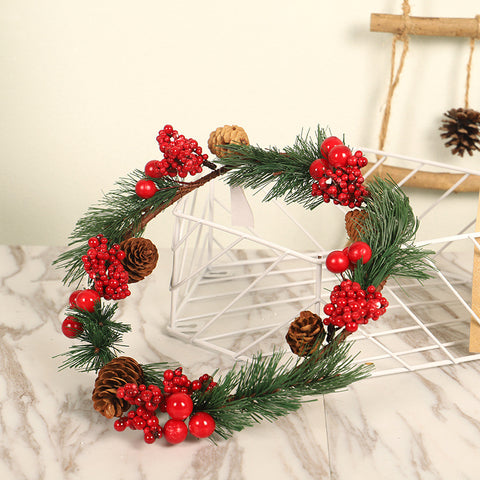 Christmas Red Pine Wreath - HOMYEA