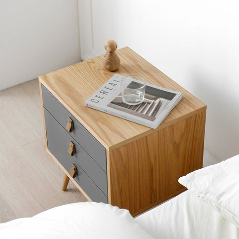 Modern Wooden Small Nightstand - HOMYEA