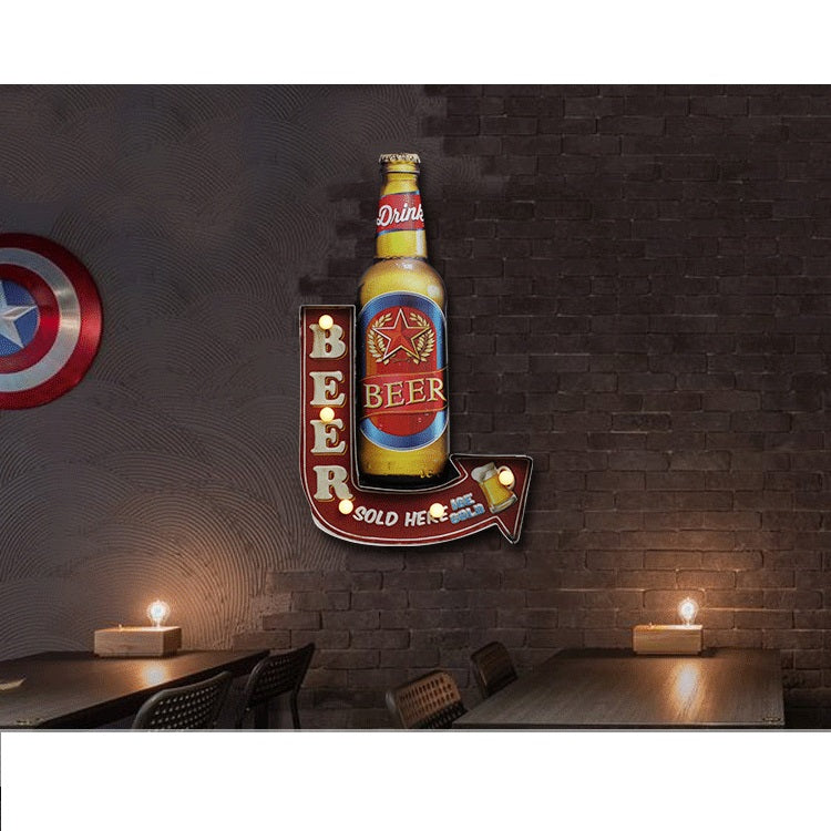 Vintage Metal Beer LED Lights - HOMYEA