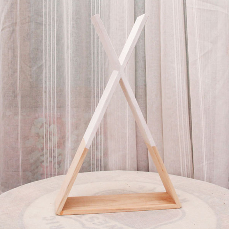 Wooden Triangular Wall Rack - HOMYEA