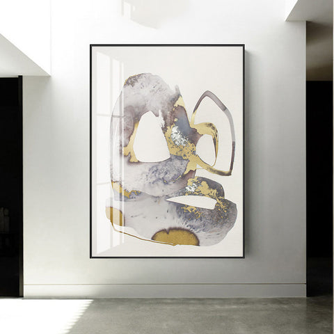 Grey Gold Corridor Wall Art - HOMYEA