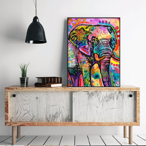 African Elephant Art Wall Painting - HOMYEA