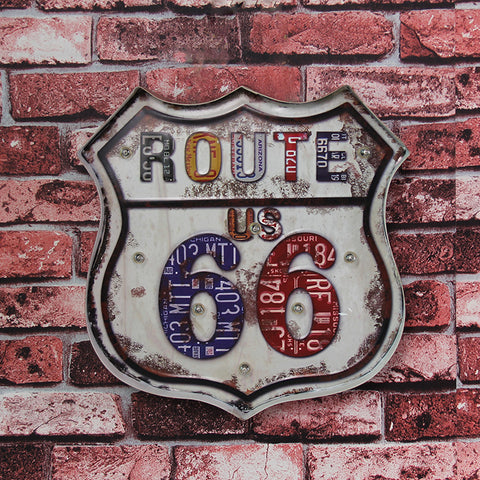 Retro Metal Route 66 Wall Lights - HOMYEA