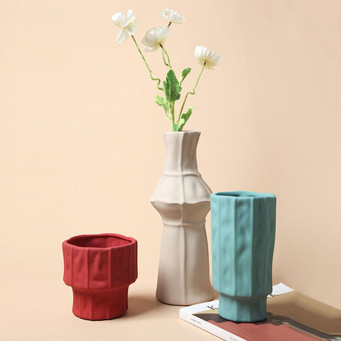 Simple Ceramic Vases In Morandi - HOMYEA