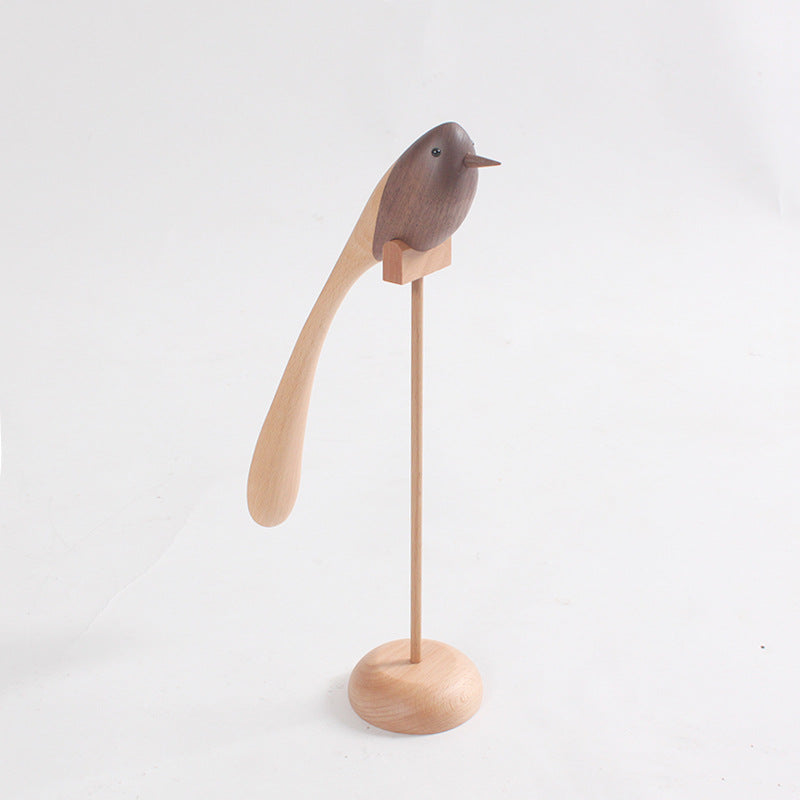 Long-Tailed Bird Wooden Sculptures - HOMYEA