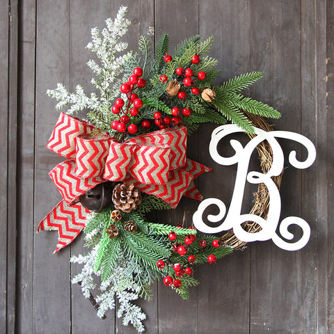 Christmas Rattan Bow Wreath - HOMYEA