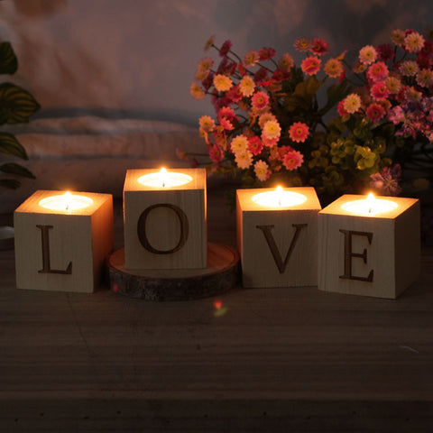 LOVE Candle Holders-Set of 4 - HOMYEA