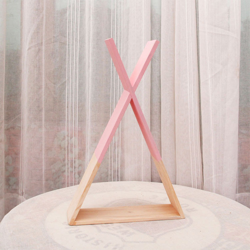 Wooden Triangular Wall Rack - HOMYEA