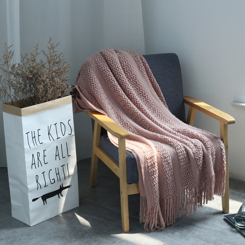 Fringe Lace Rectangle Blanket - HOMYEA