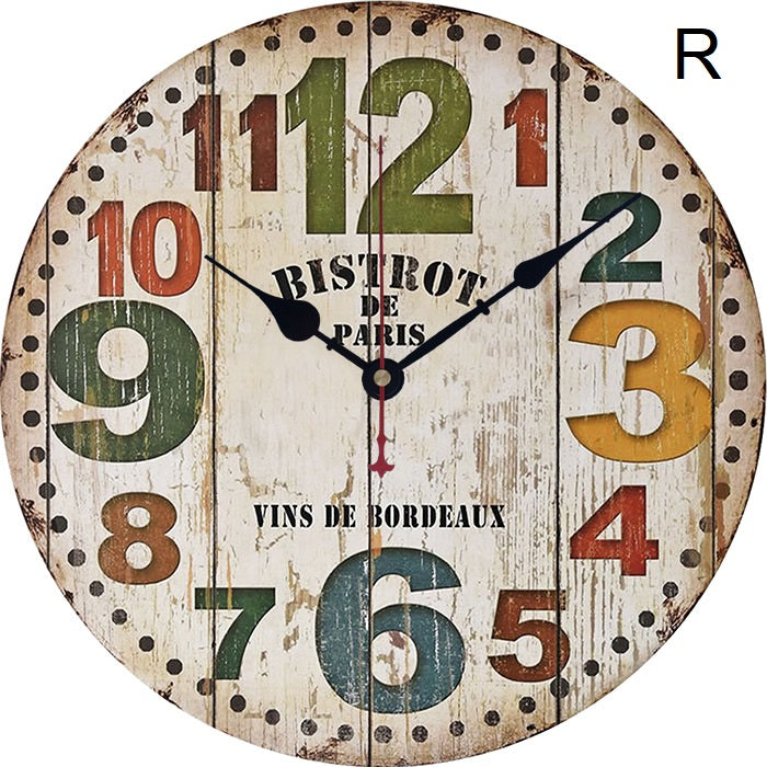 Vintage Wooden Wall Clock - HOMYEA