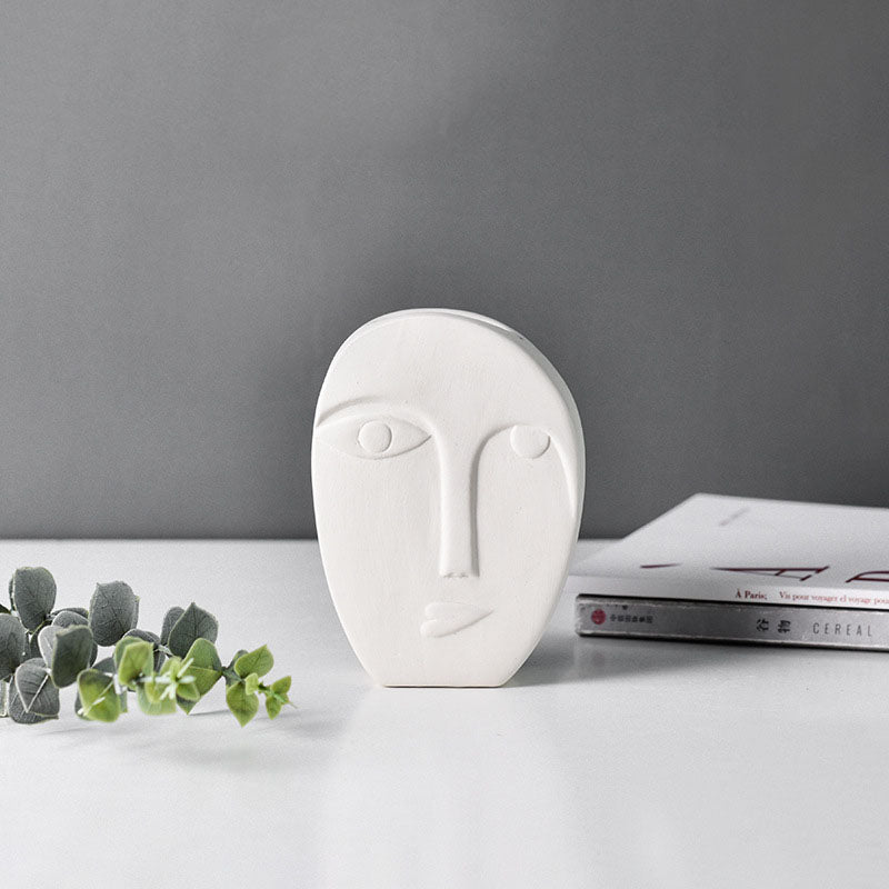 Abstract White Ceramic Vase - HOMYEA