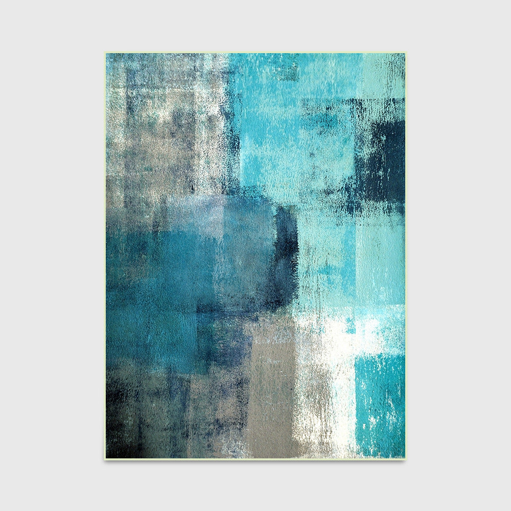 Blue and White Watercolor Rectangular Rugs - HOMYEA