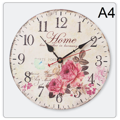 Vintage Wooden Wall Clock - HOMYEA