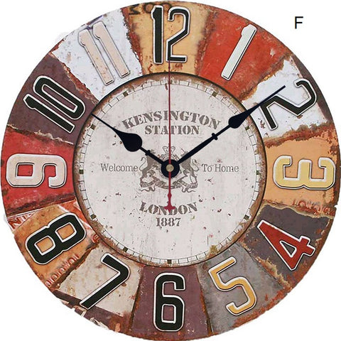 Vintage Wooden Wall Clock - HOMYEA