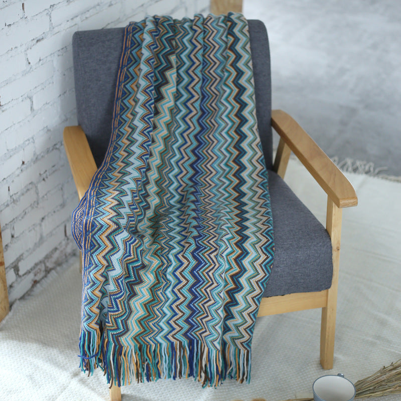 Bohemia Knitting Rectangle Blanket - HOMYEA